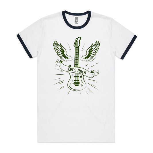 Let's Rock, Guitar - Staple Ringer Tee