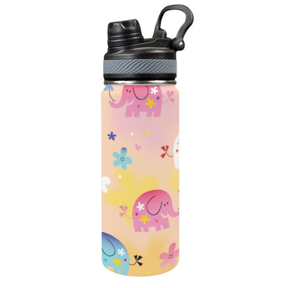 Baby Elephants - Insulated Water Bottle with Dual-Use Lid (18oz) Insulated Water Bottle with Dual-Use Lid (18oz) animal Printed Offshore