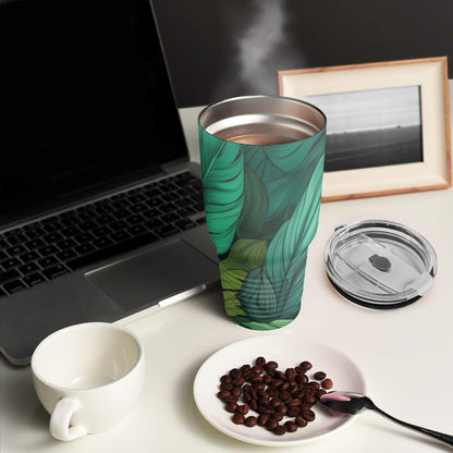 Tropical Leaves - 30oz Insulated Stainless Steel Mobile Tumbler