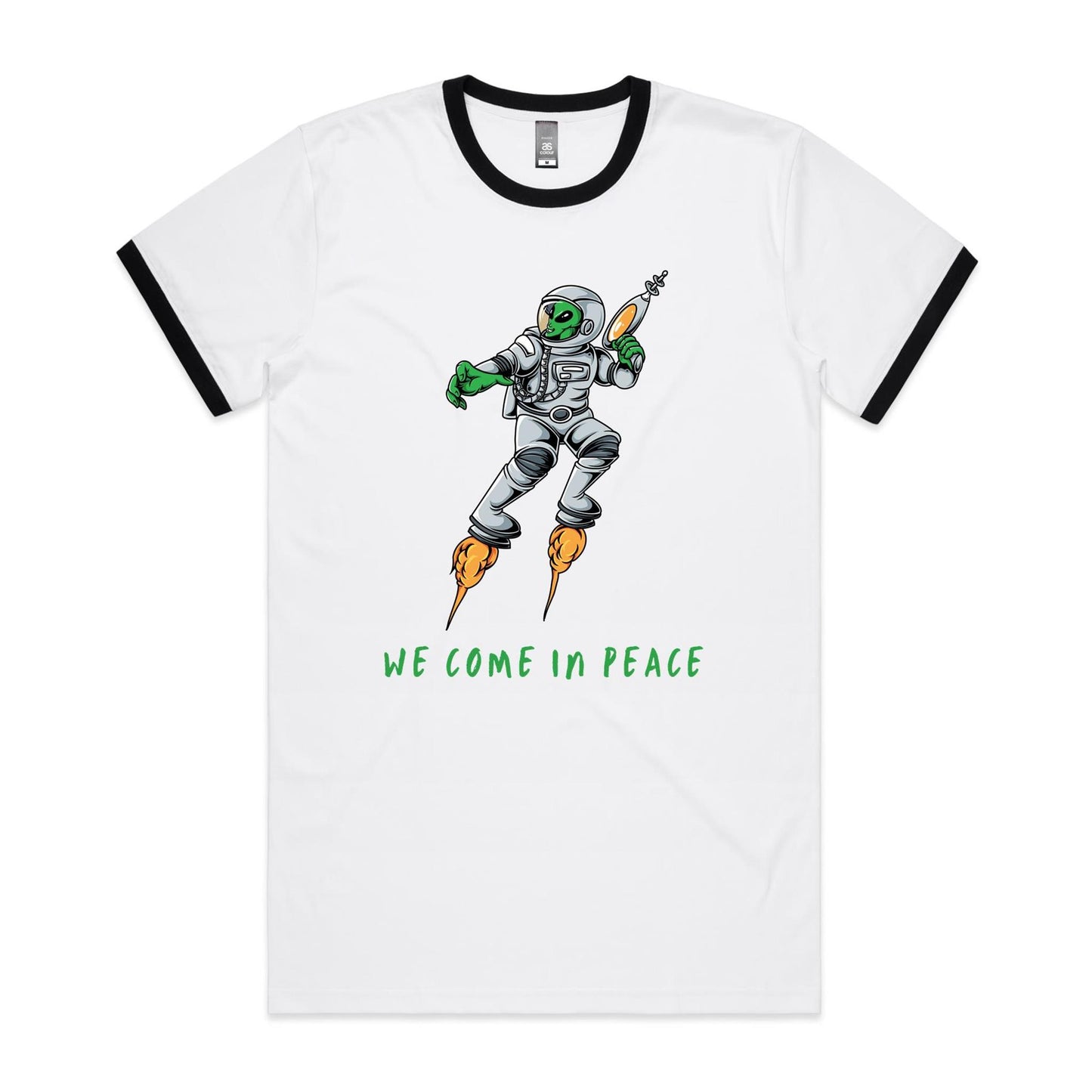 Alien, We Come In Peace - Staple Ringer Tee