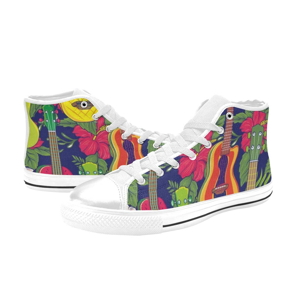 Ukulele - Women's High Top Canvas Shoes