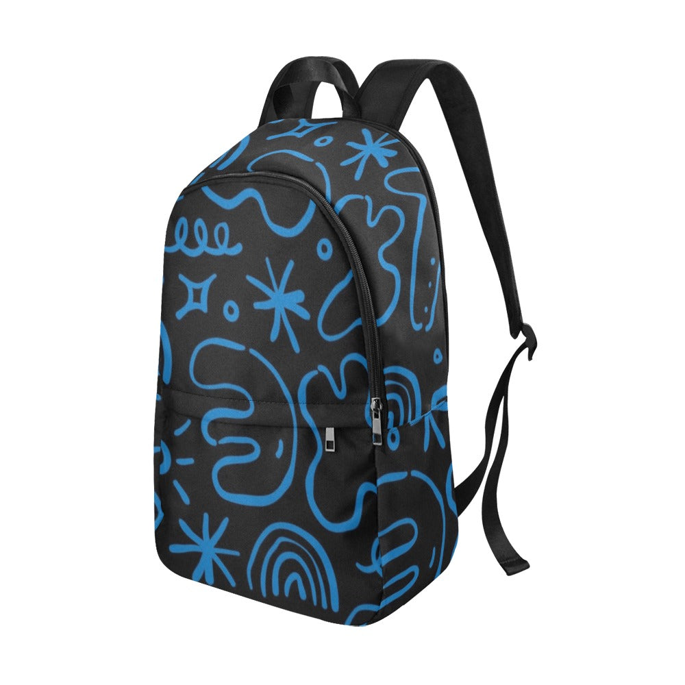 Blue Squiggle - Fabric Backpack for Adult Adult Casual Backpack