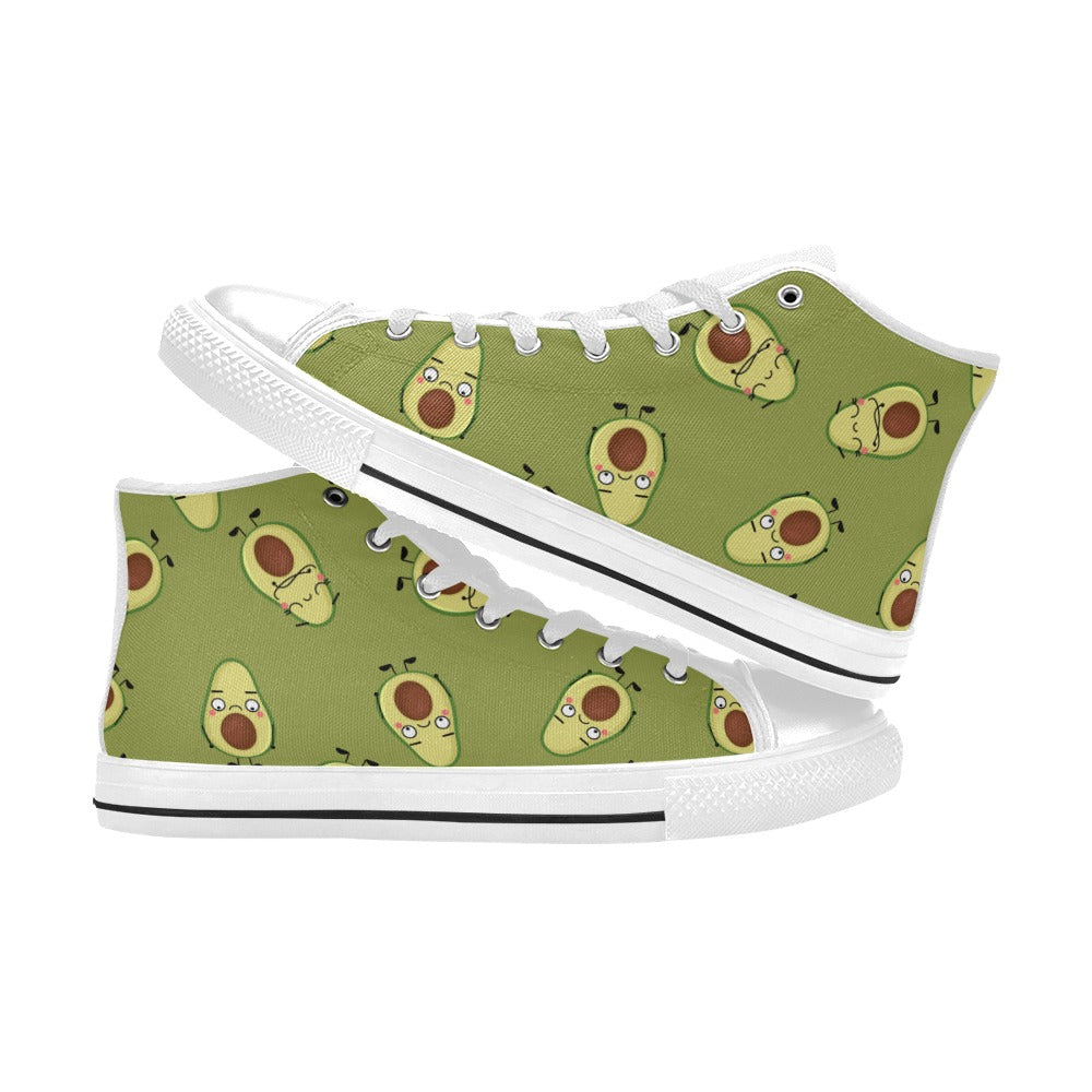 Avocado Characters - Men's High Top Canvas Shoes