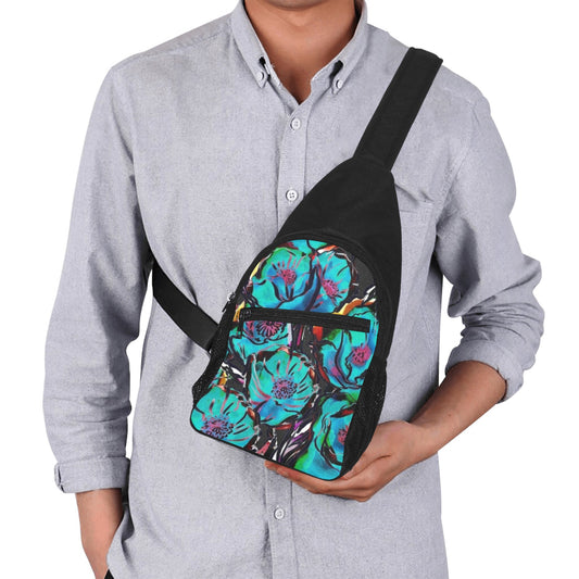 Flower It Blue - Chest Bag