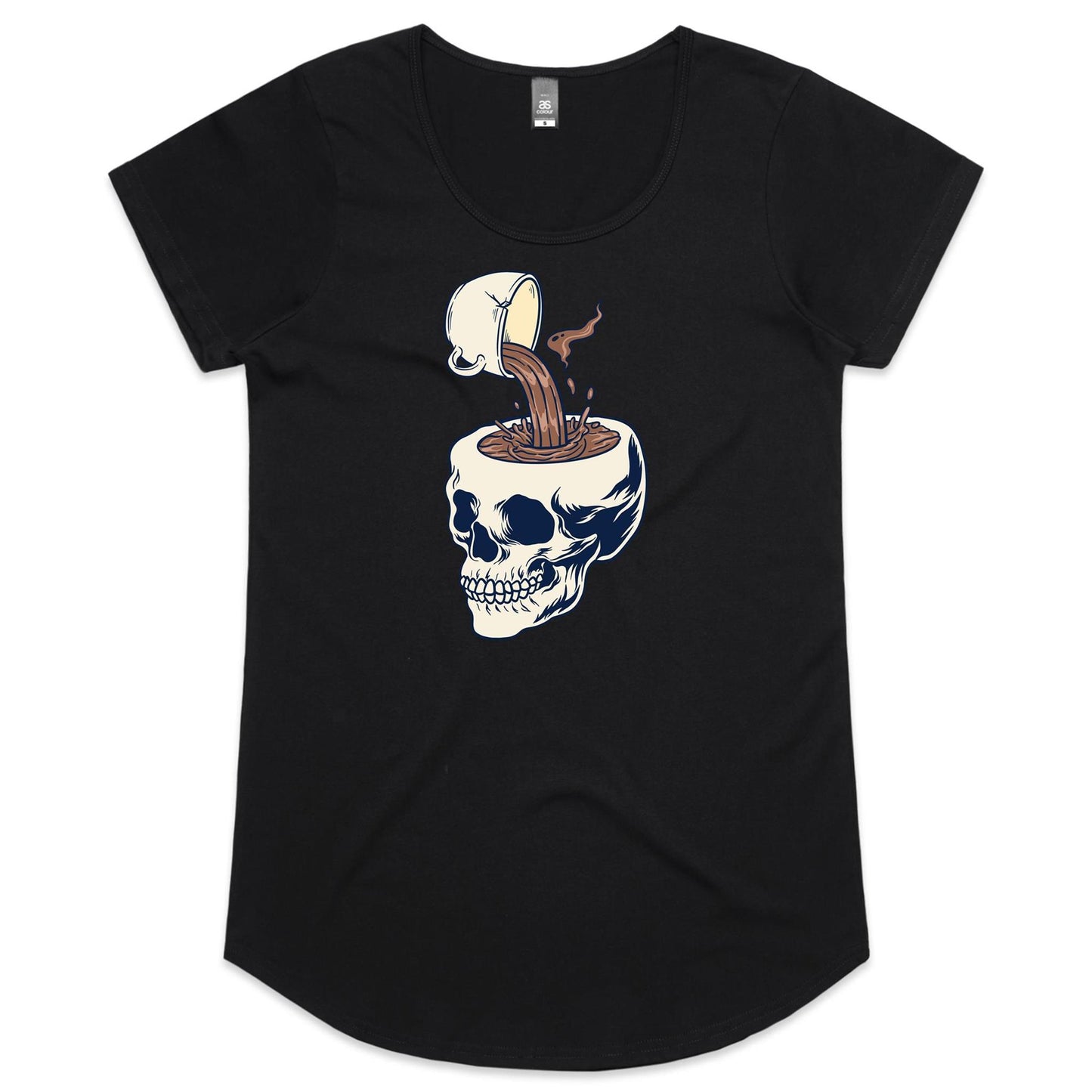 Coffee Skull - Womens Scoop Neck T-Shirt