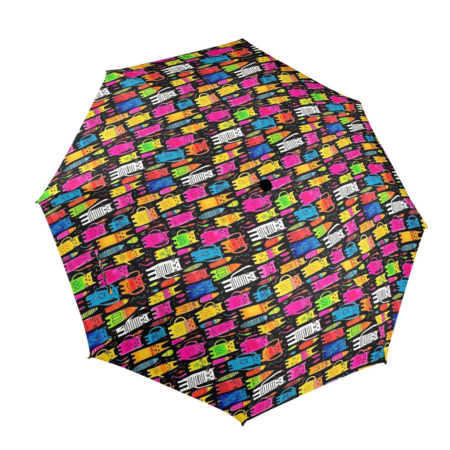 Colourful Cats - Semi-Automatic Foldable Umbrella