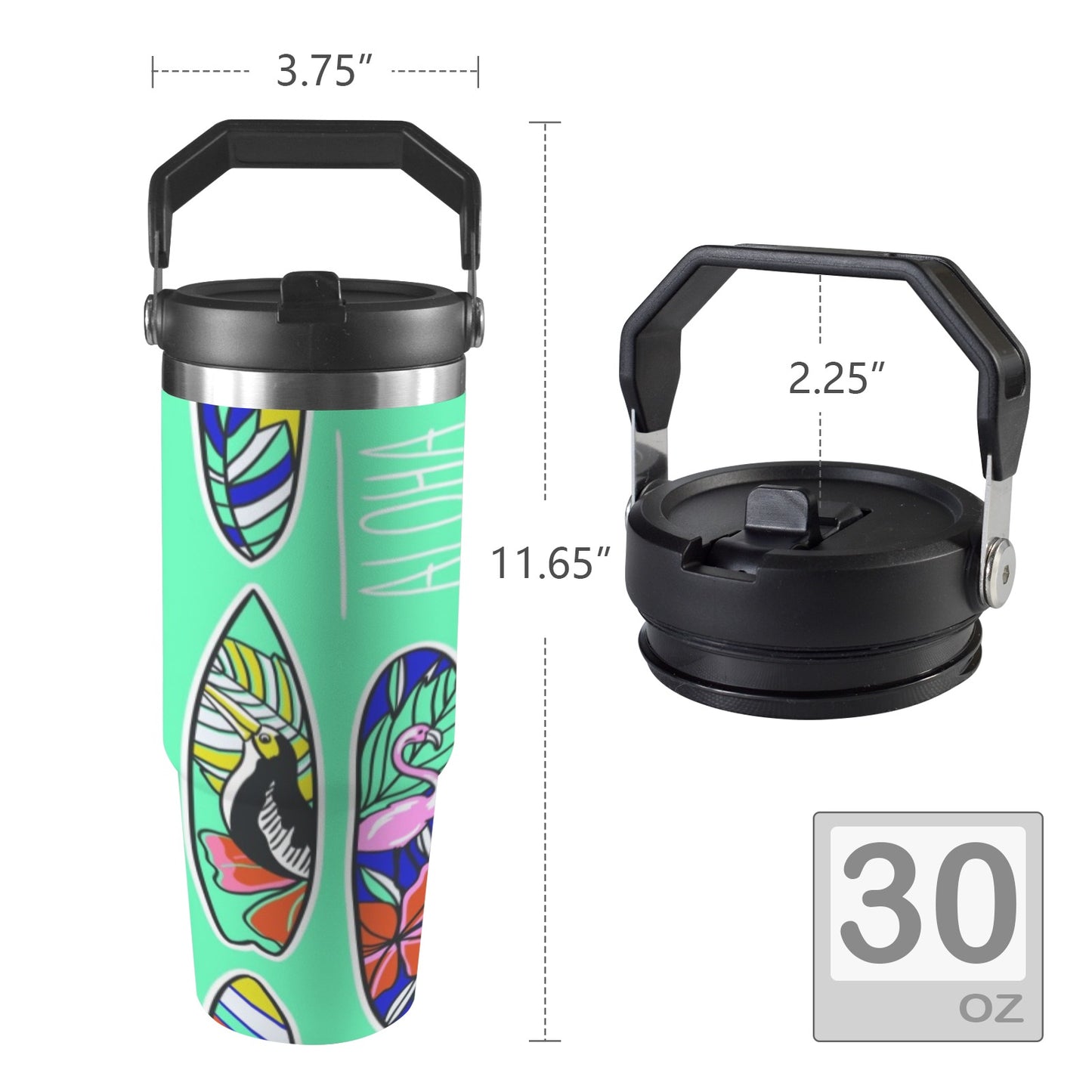 Aloha Surfboards - 30oz Tumbler with Top Handle