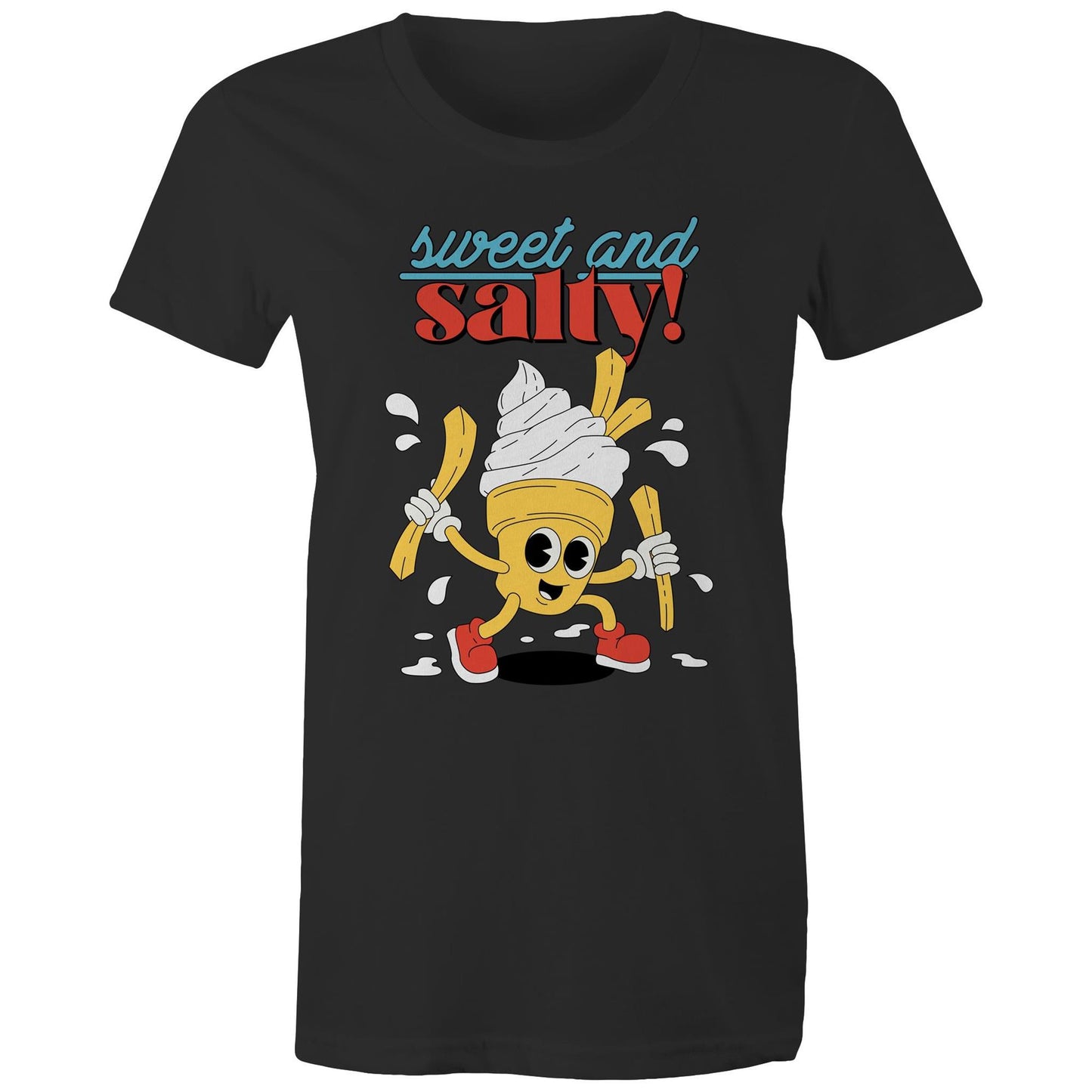 Sweet And Salty, Ice Cream And Fries - Womens T-shirt