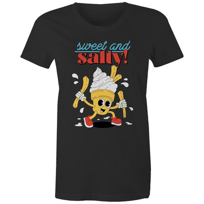 Sweet And Salty, Ice Cream And Fries - Womens T-shirt