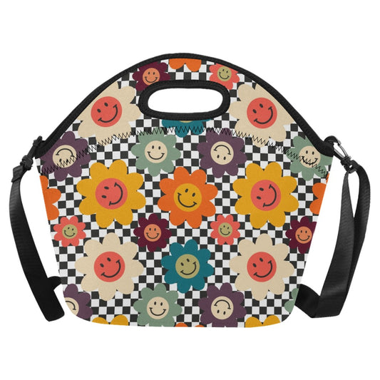 Happy Retro Flowers - Neoprene Lunch Bag/Large