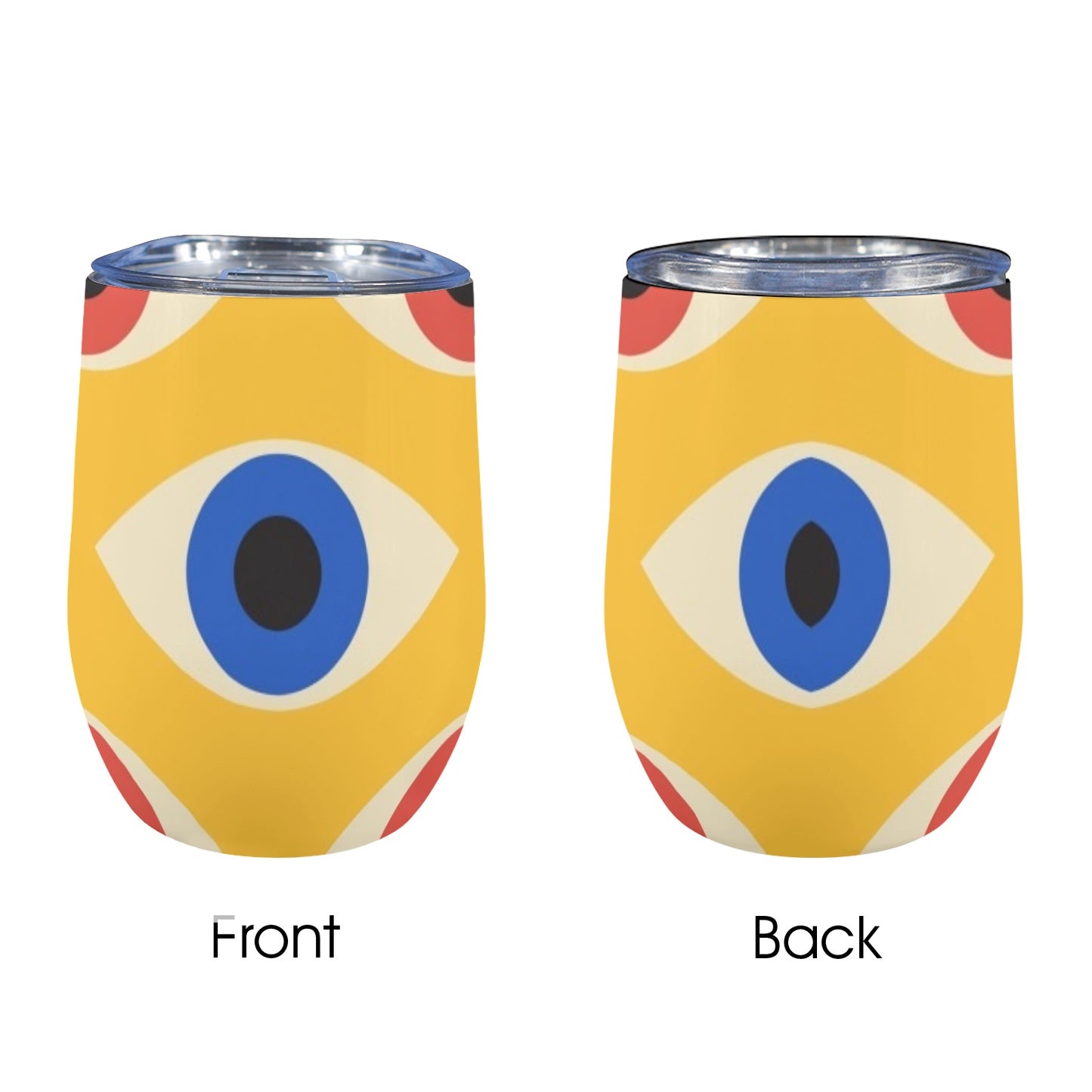 Eyes on Yellow - 12oz Wine Tumbler 12oz Wine Tumbler Printed Offshore