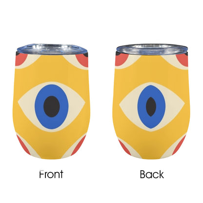 Eyes on Yellow - 12oz Wine Tumbler 12oz Wine Tumbler Printed Offshore