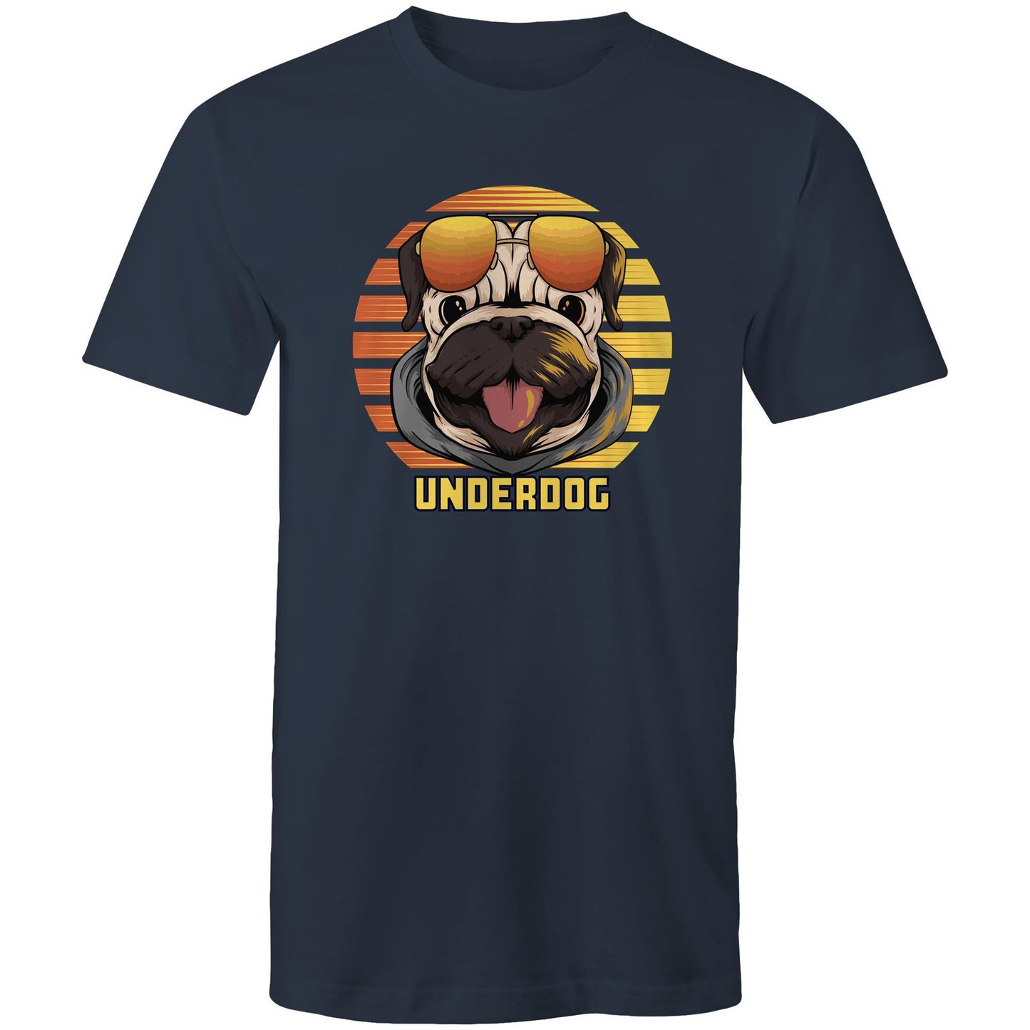 Underdog - Mens T-Shirt Navy Mens T-shirt animal Printed In Australia