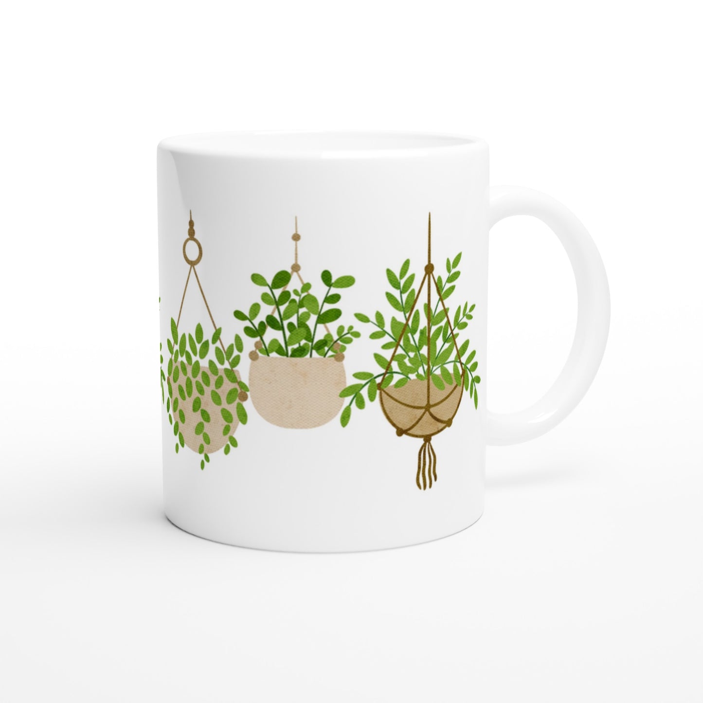 Hanging Plants 2 - White 11oz Ceramic Mug White 11oz Mug Globally Fulfilled Plants