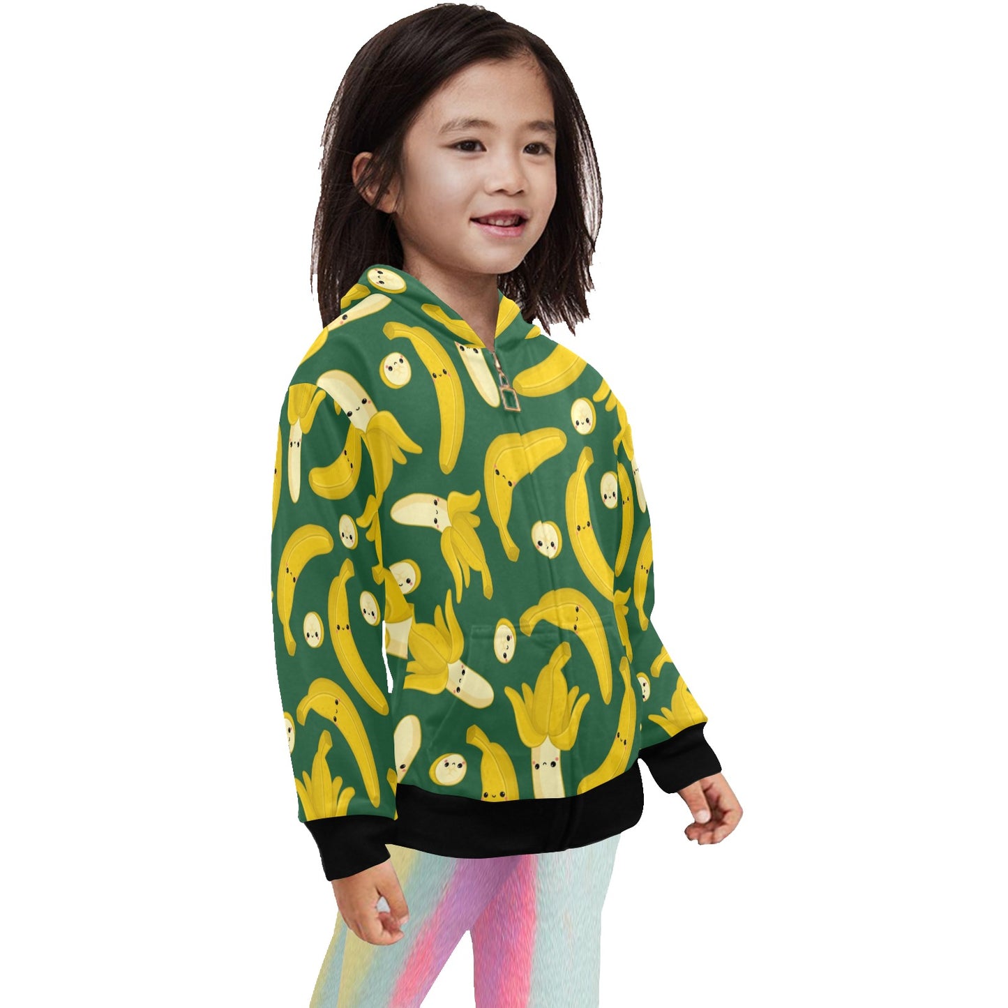 Happy Bananas - Junior Girls Zip Up Hoodie