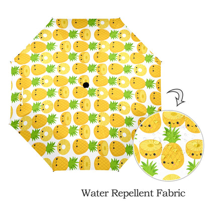 Happy Pineapples - Semi-Automatic Foldable Umbrella Semi-Automatic Foldable Umbrella Printed Offshore