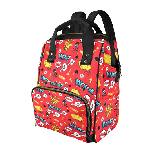 Comic Book Red - Multifunction Backpack