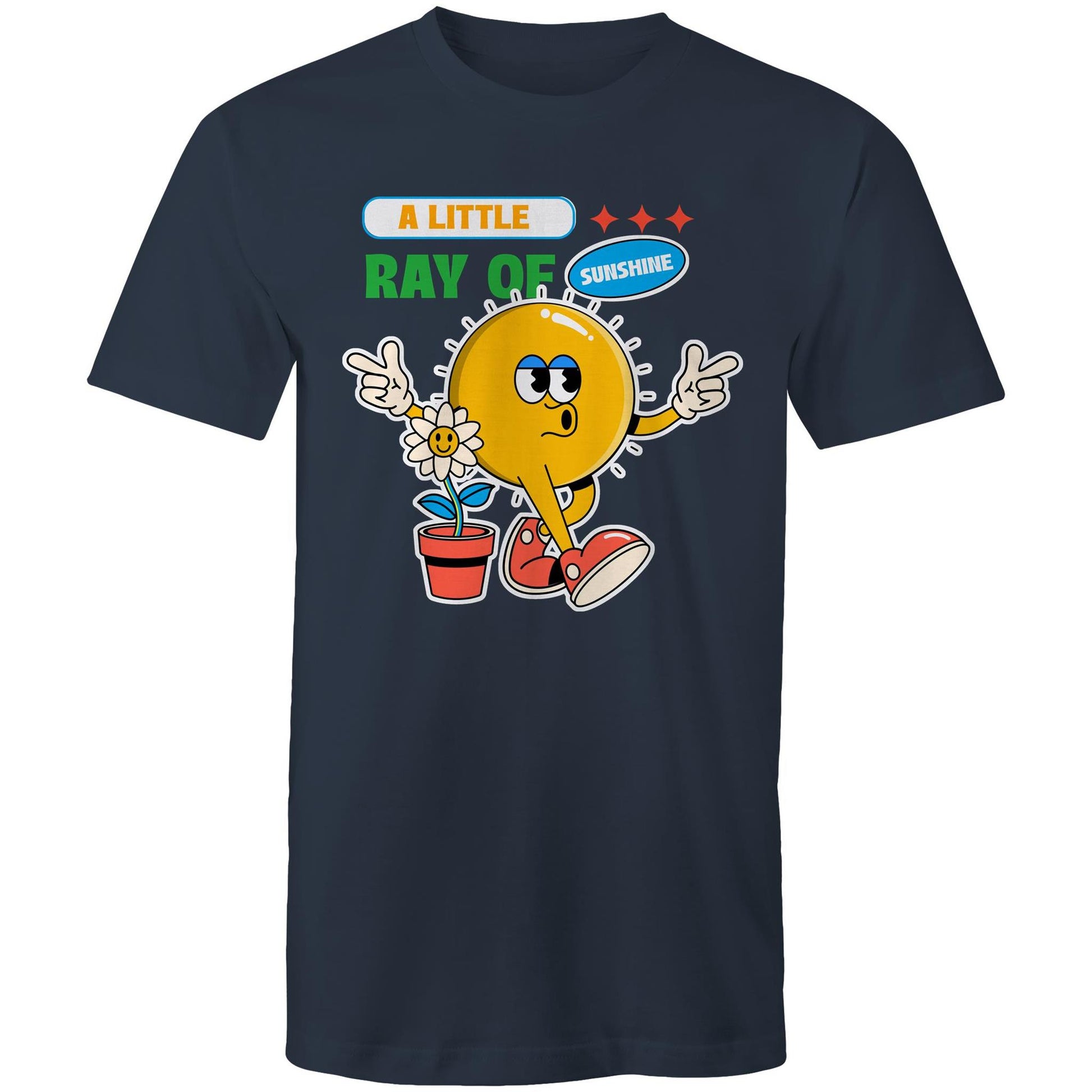 A Little Ray Of Sunshine - Mens T-Shirt Navy Mens T-shirt Retro Summer
