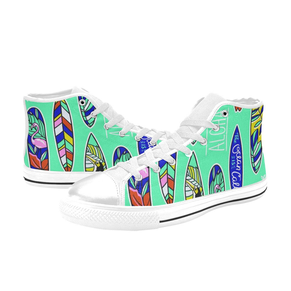 Aloha Surfboards - Men's High Top Canvas Shoes