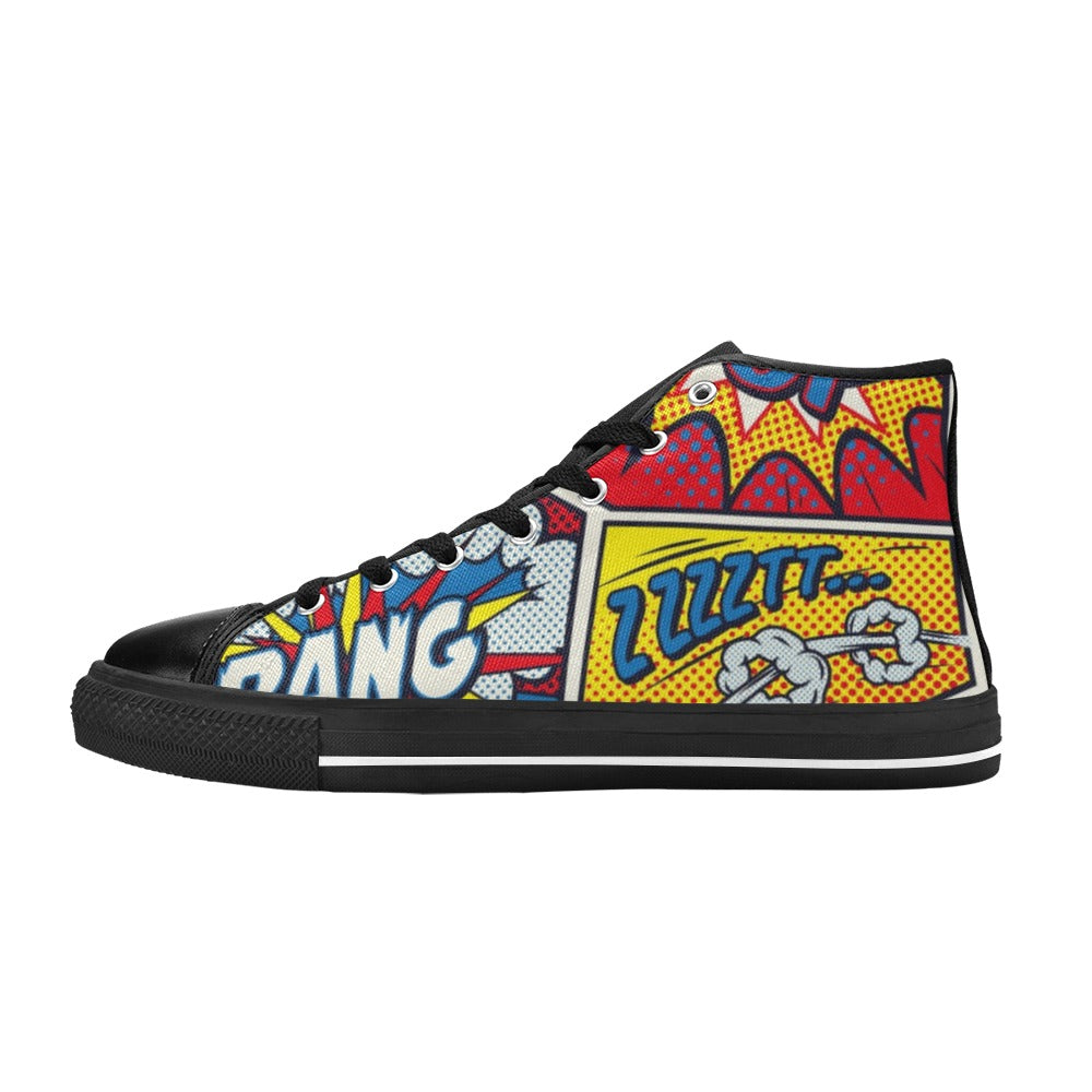 Comic Book - Men's High Top Canvas Shoes