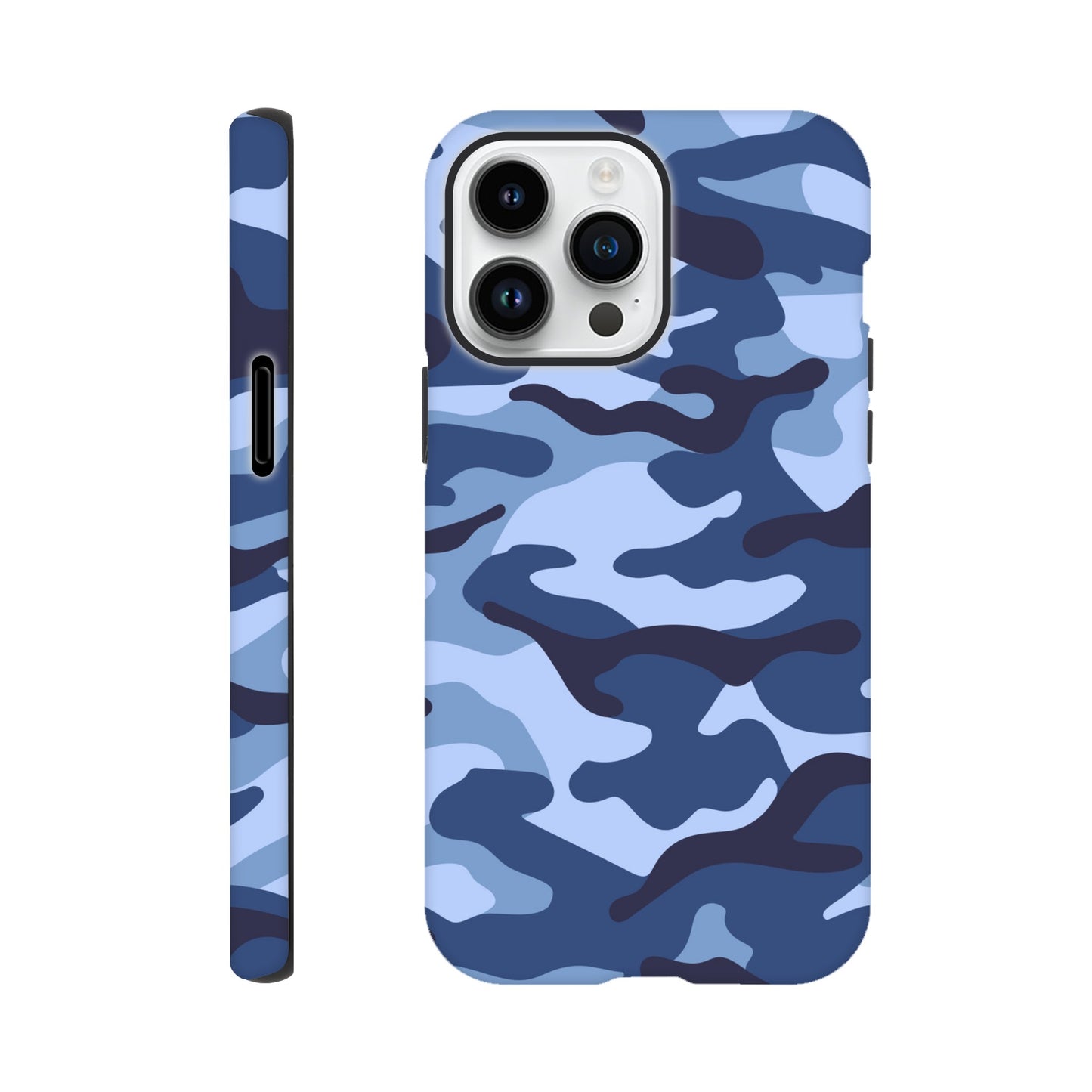 Blue Camouflage - Phone Tough Case iPhone 14 Pro Max Phone Case Globally Fulfilled