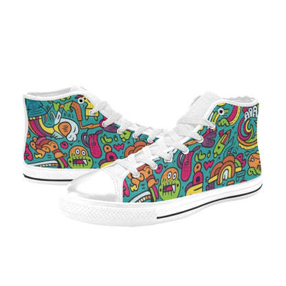 Crazy Characters - Women's High Top Canvas Shoes