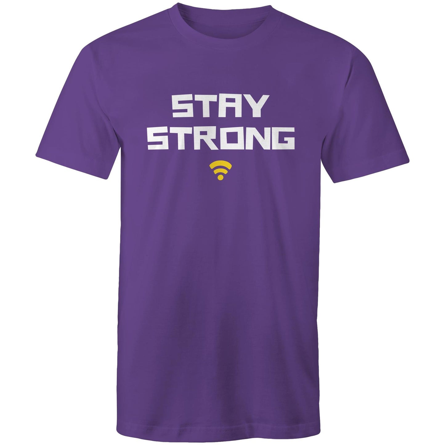 Stay Strong, WIFI - Mens T-Shirt Purple Mens T-shirt Printed In Australia Tech