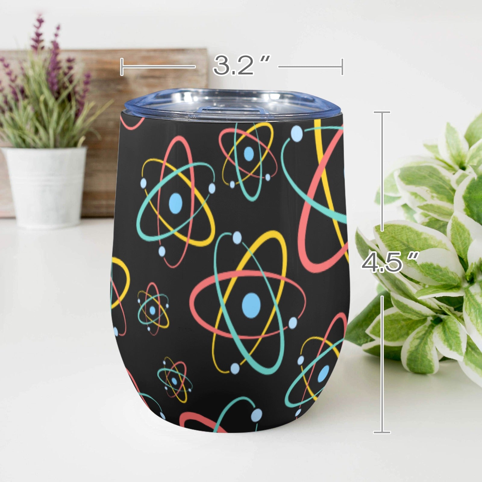 Atoms - 12oz Wine Tumbler 12oz Wine Tumbler Printed Offshore Science