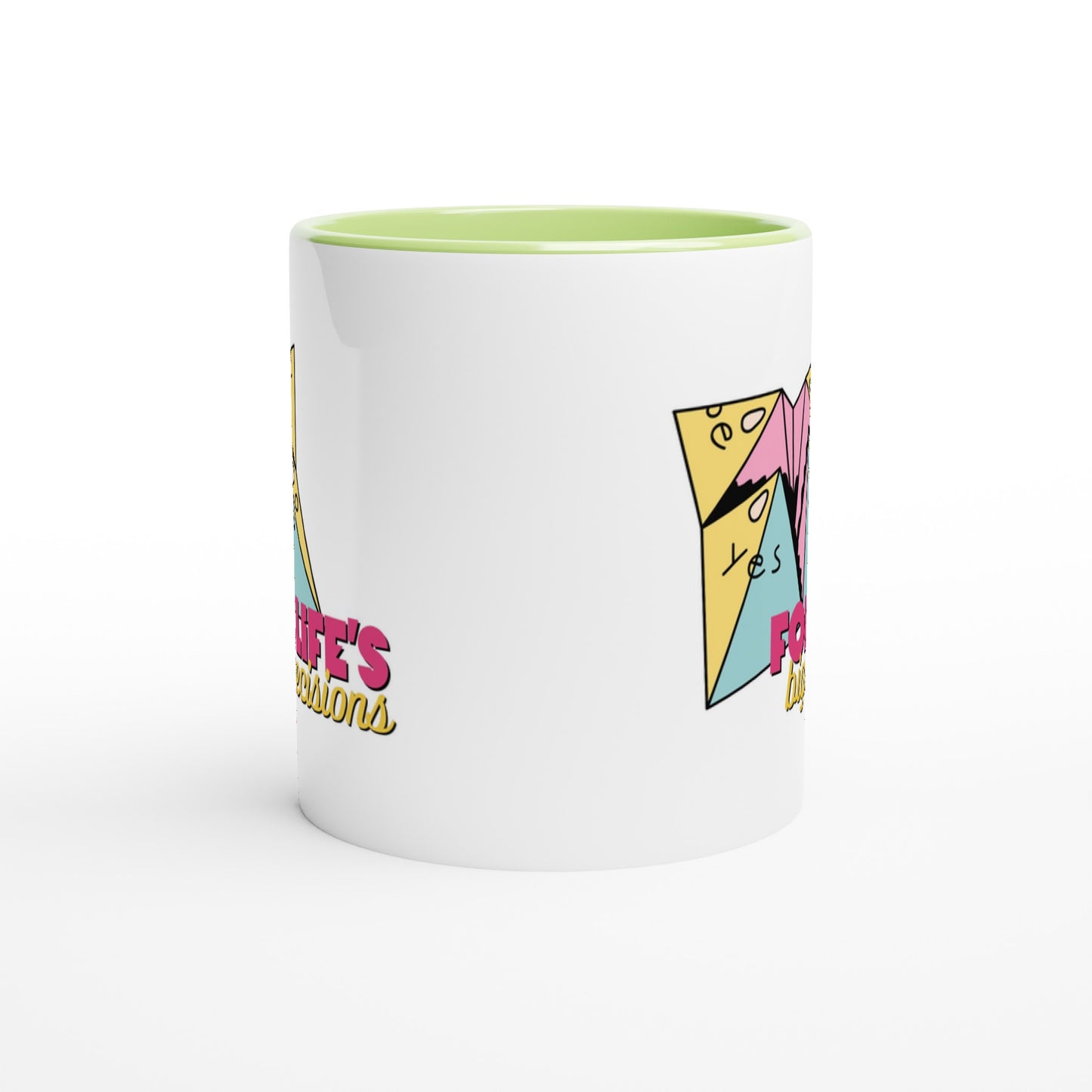For Life's Big Decisions - White 11oz Ceramic Mug with Colour Inside Colour 11oz Mug Games