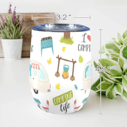 Camping Life - 12oz Wine Tumbler 12oz Wine Tumbler Printed Offshore