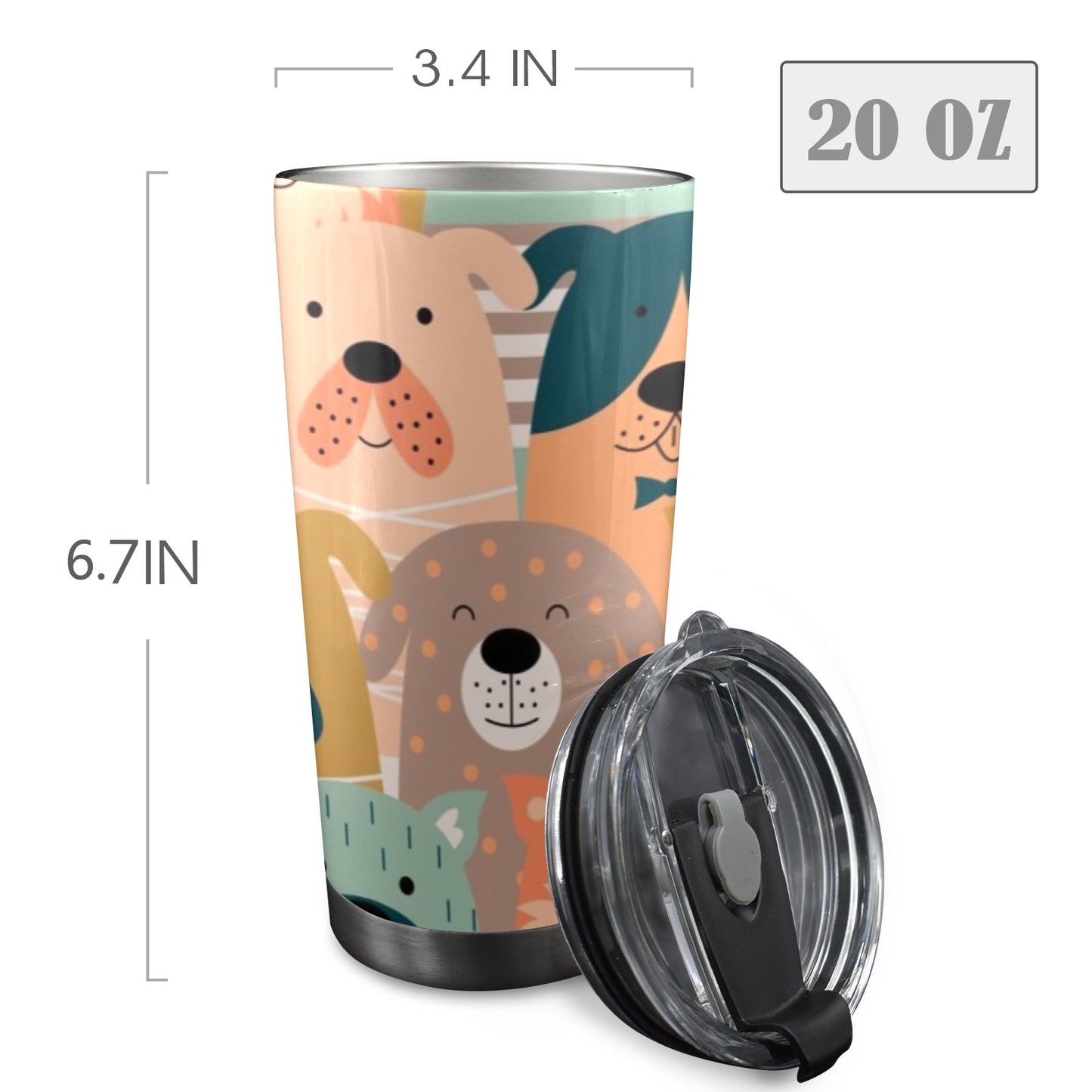 Lots Of Dogs - 20oz Travel Mug / Tumbler