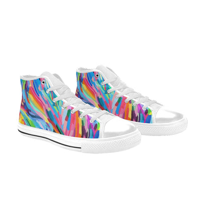 Brushstrokes - Women's High Top Canvas Shoes