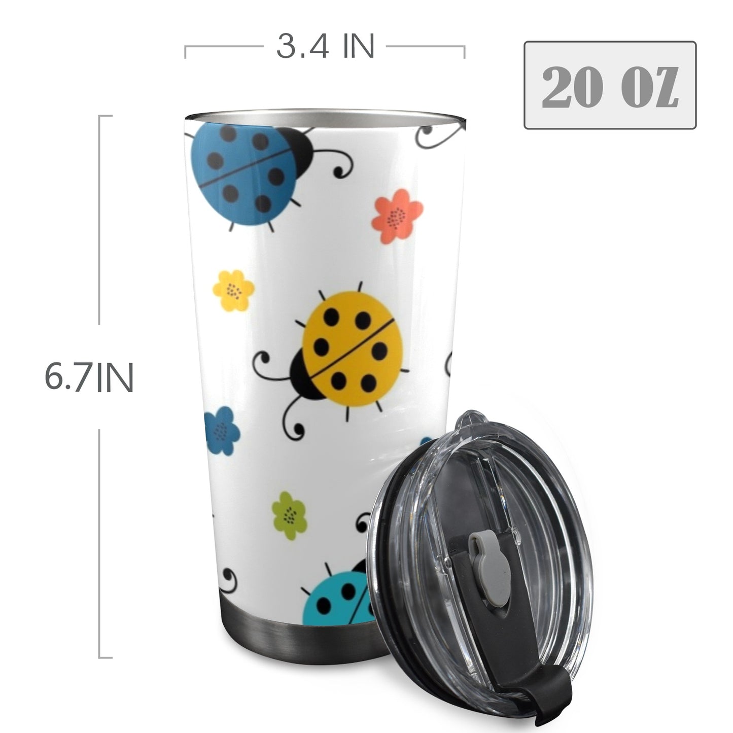 Ladybugs - 20oz Travel Mug / Tumbler