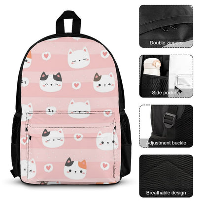 Pink Cats - School Backpack Three Piece Set