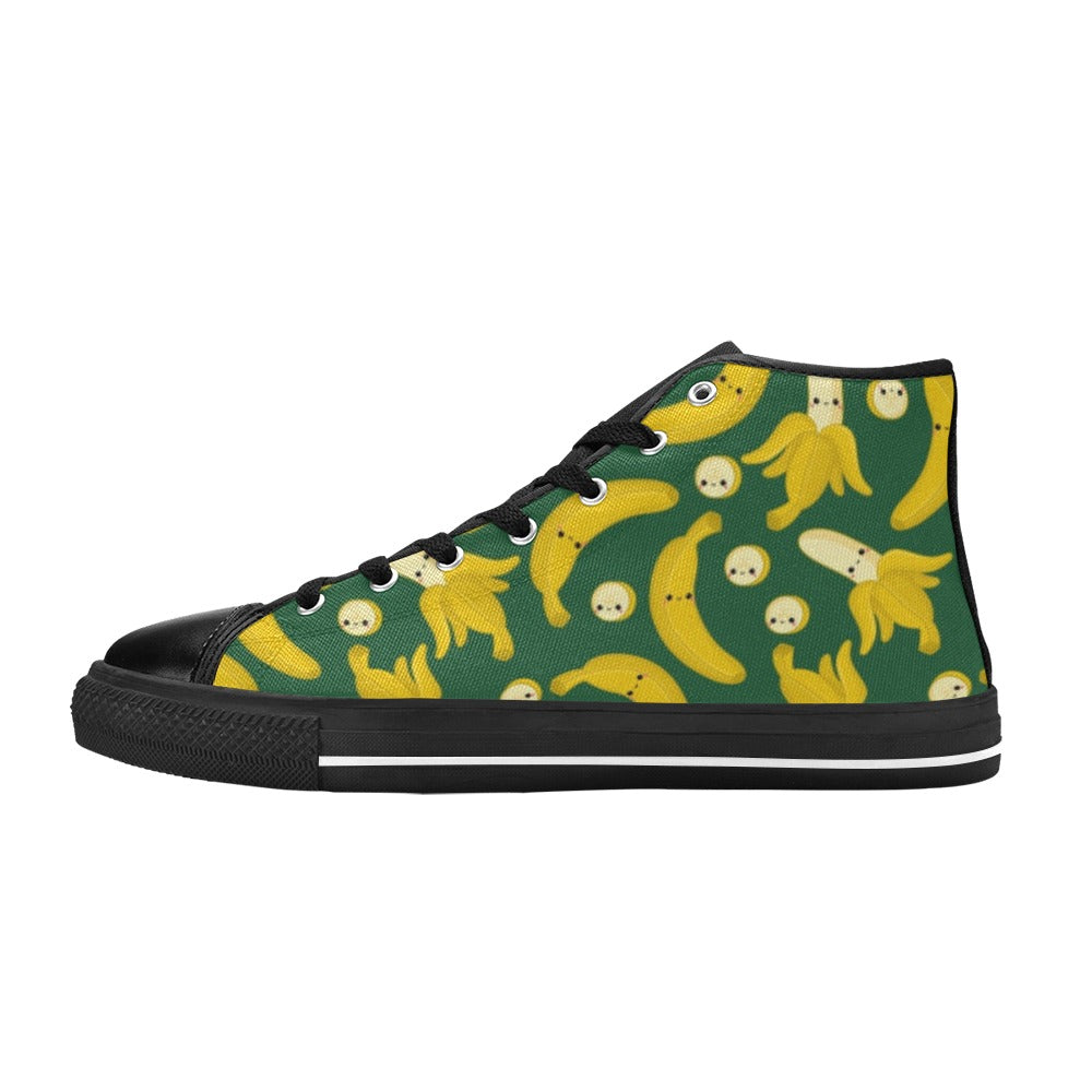 Happy Bananas - Kids High Top Canvas Shoes Kids High Top Canvas Shoes Food Printed Offshore