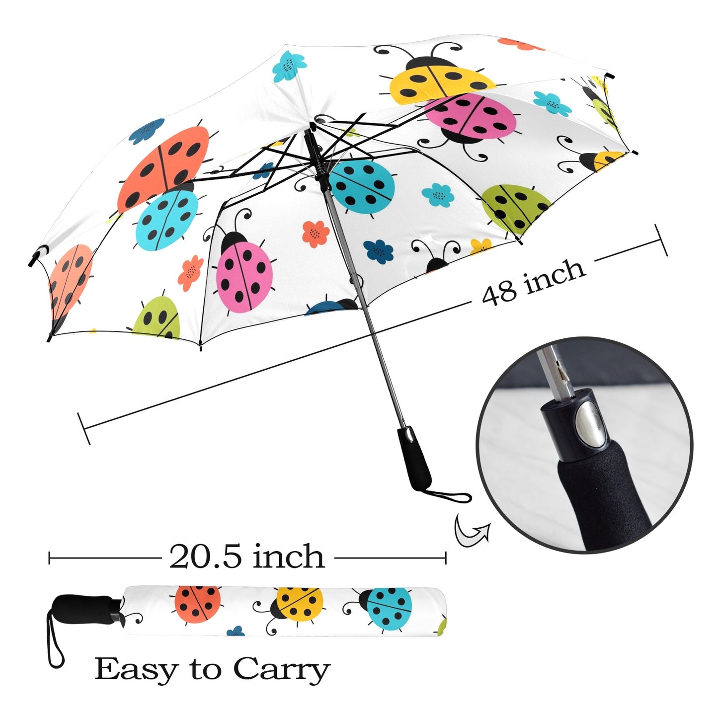 Ladybugs - Semi-Automatic Foldable Umbrella