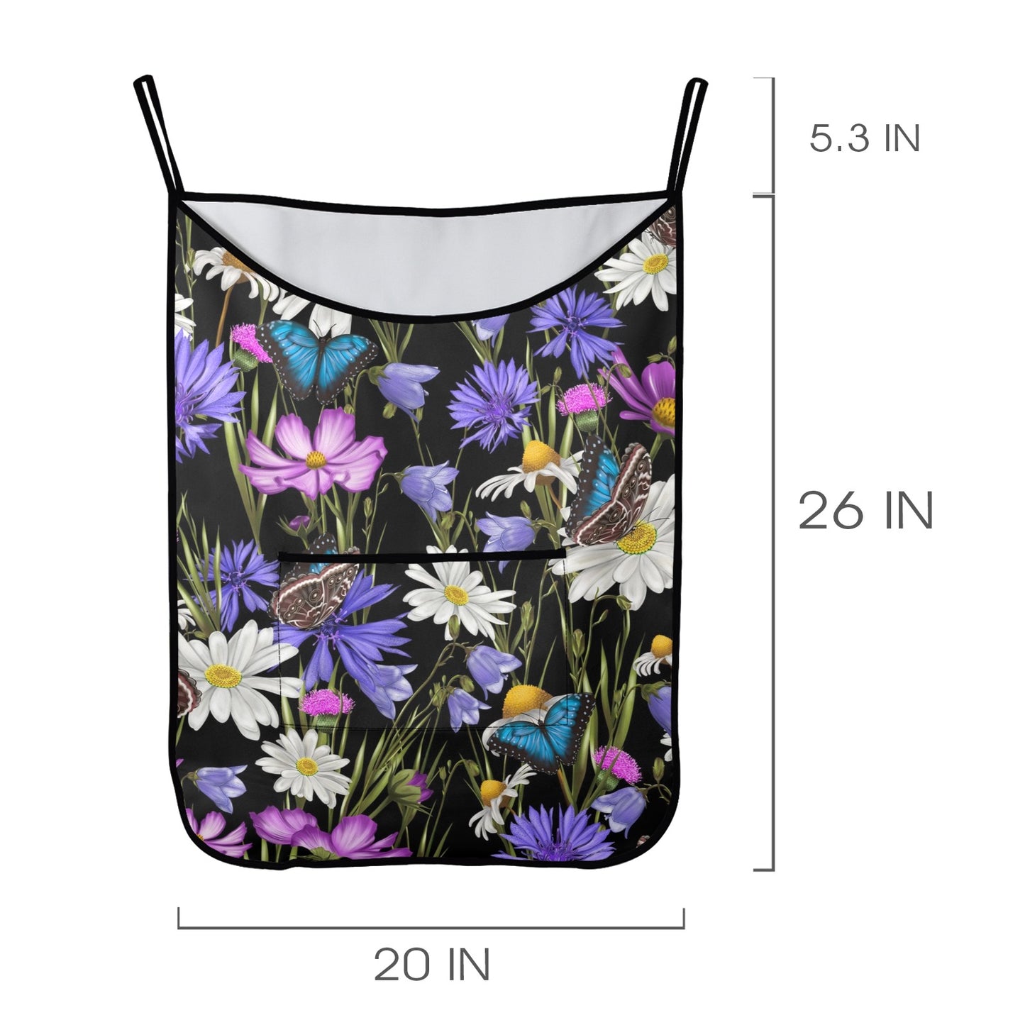 Butterfly Flowers - Hanging Laundry Bag