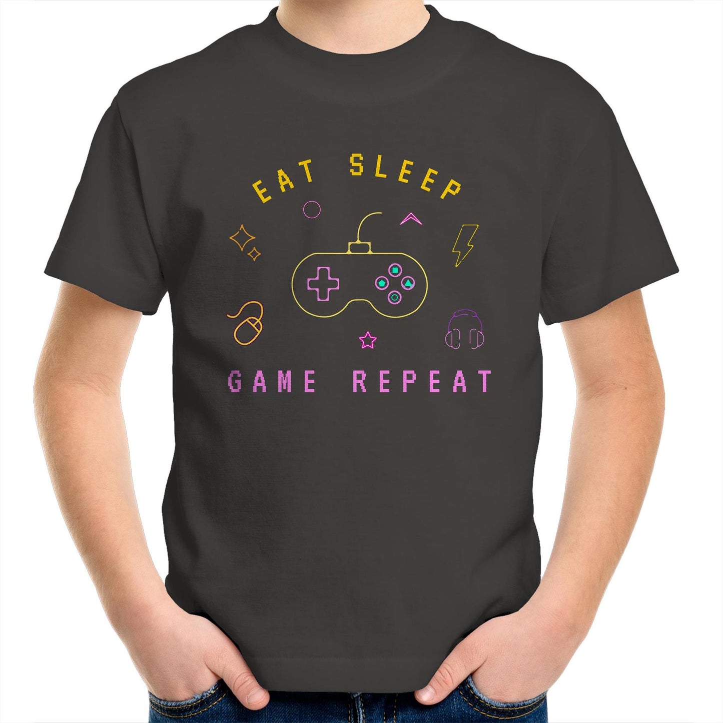 Eat, Sleep, Game, Repeat - Kids Youth T-Shirt