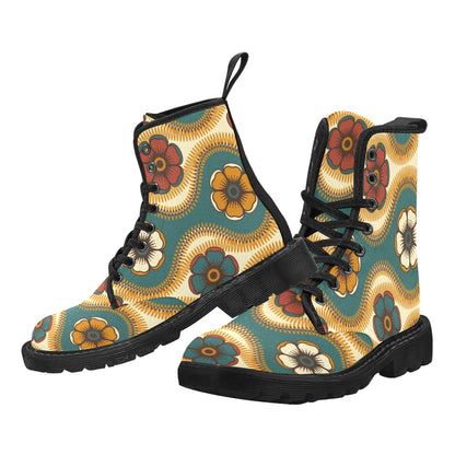 Vintage Floral - Martin Boots for Men (Black)