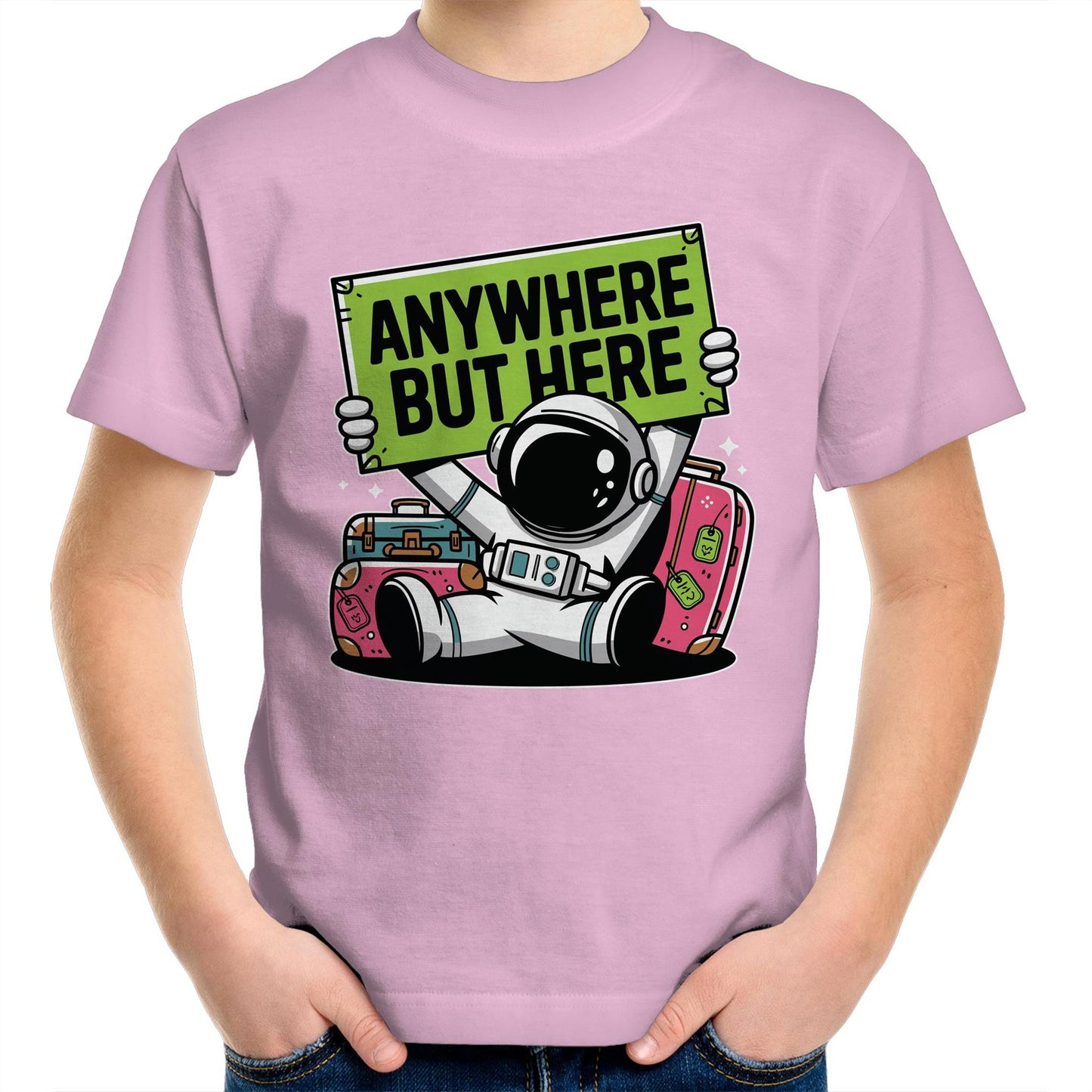 Astronaut, Anywhere But Here - Kids Youth T-Shirt