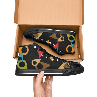 Where Am I - Men's High Top Canvas Shoes