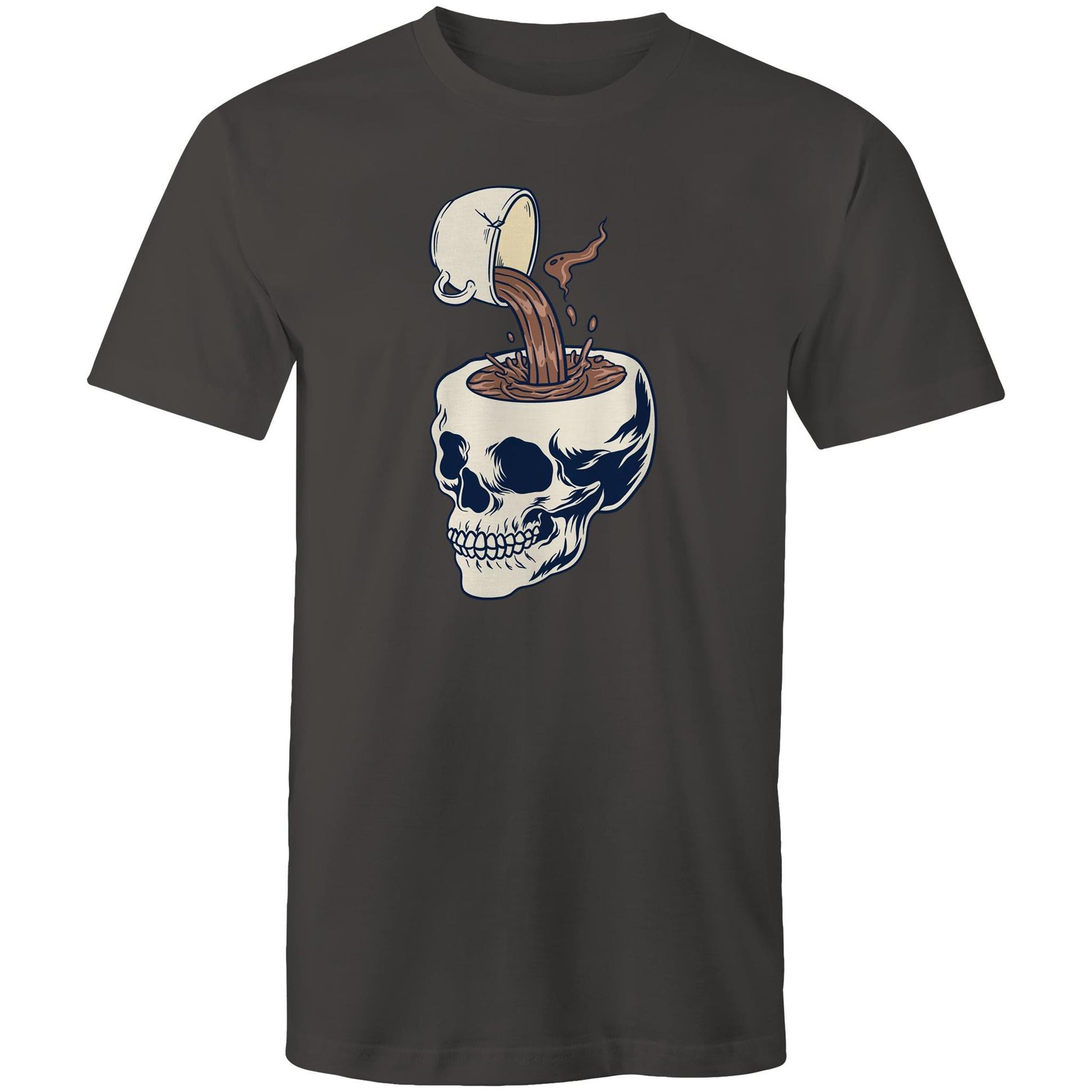 Coffee Skull - Mens T-Shirt Charcoal Mens T-shirt Coffee