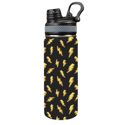 Lightning Bolts - Insulated Water Bottle with Dual-Use Lid (18oz)