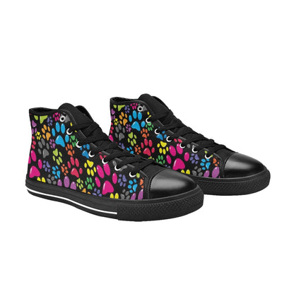 Dog Paws - Women's High Top Canvas Shoes