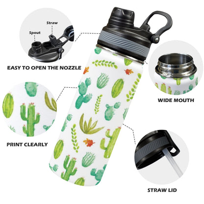 Cactus Plants - Insulated Water Bottle with Dual-Use Lid (18oz) Insulated Water Bottle with Dual-Use Lid (18oz) Printed Offshore