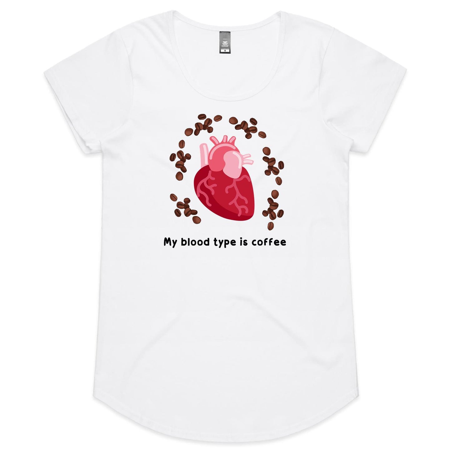 My Blood Type Is Coffee - Womens Scoop Neck T-Shirt