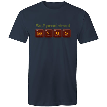 Self Proclaimed Genius, Periodic Table - Mens T-Shirt Navy Mens T-shirt Science