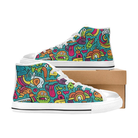 Crazy Characters - Men's High Top Canvas Shoes