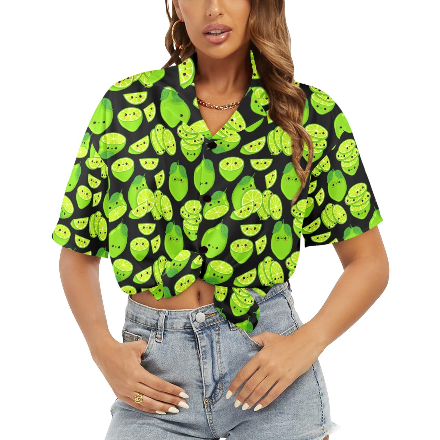 Cute Limes - Womens Hawaiian Shirt