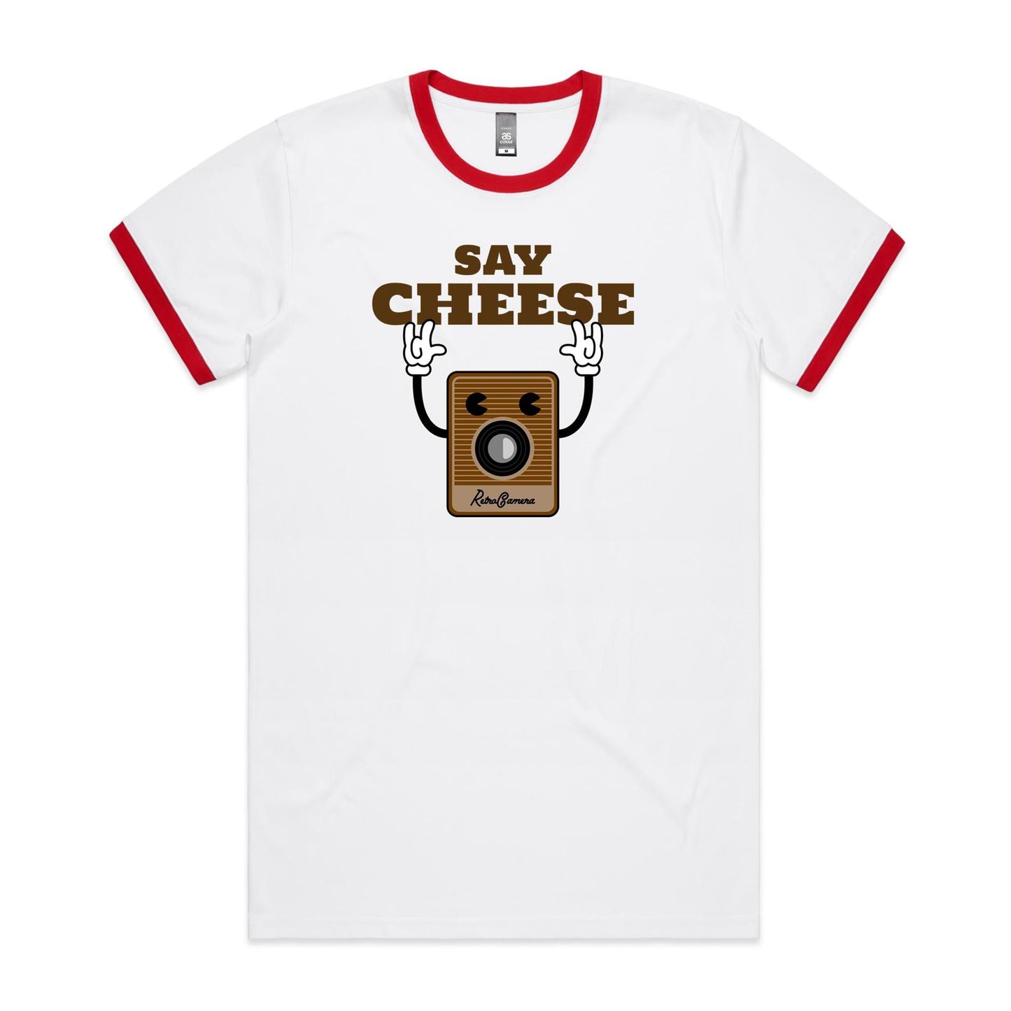 Say Cheese, Retro Camera - Staple Ringer Tee